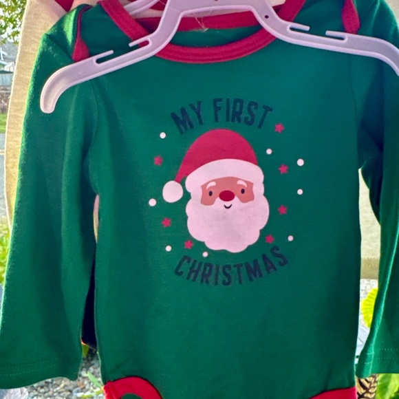 My first Halloween 3 mo, Christmas 6-9 mo, Valentine’s Day 6-9 mo. Onesies - Picture 1 of 10